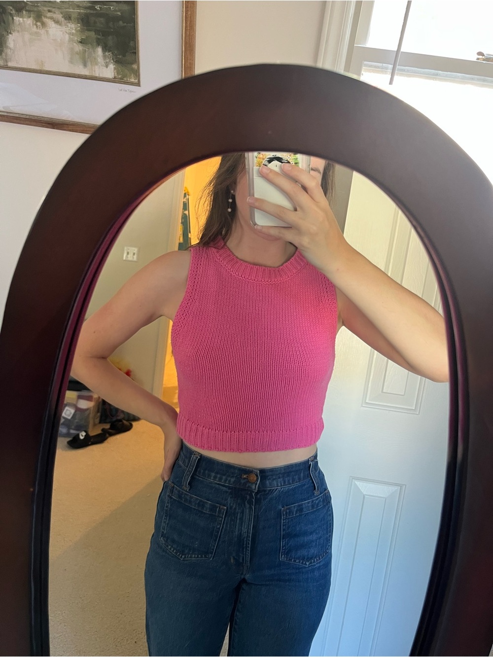 Le Lis Sleeveless Cropped Knit Tank - Pink